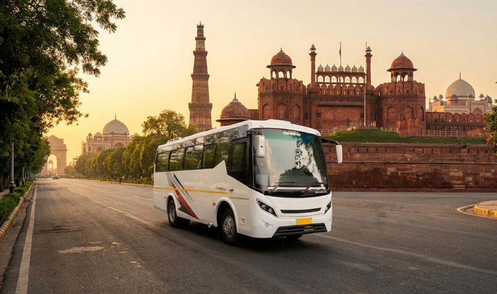 Mini bus on rent in Delhi for comfortable group travel