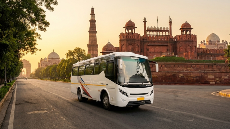 Mini bus on rent in Delhi for comfortable group travel